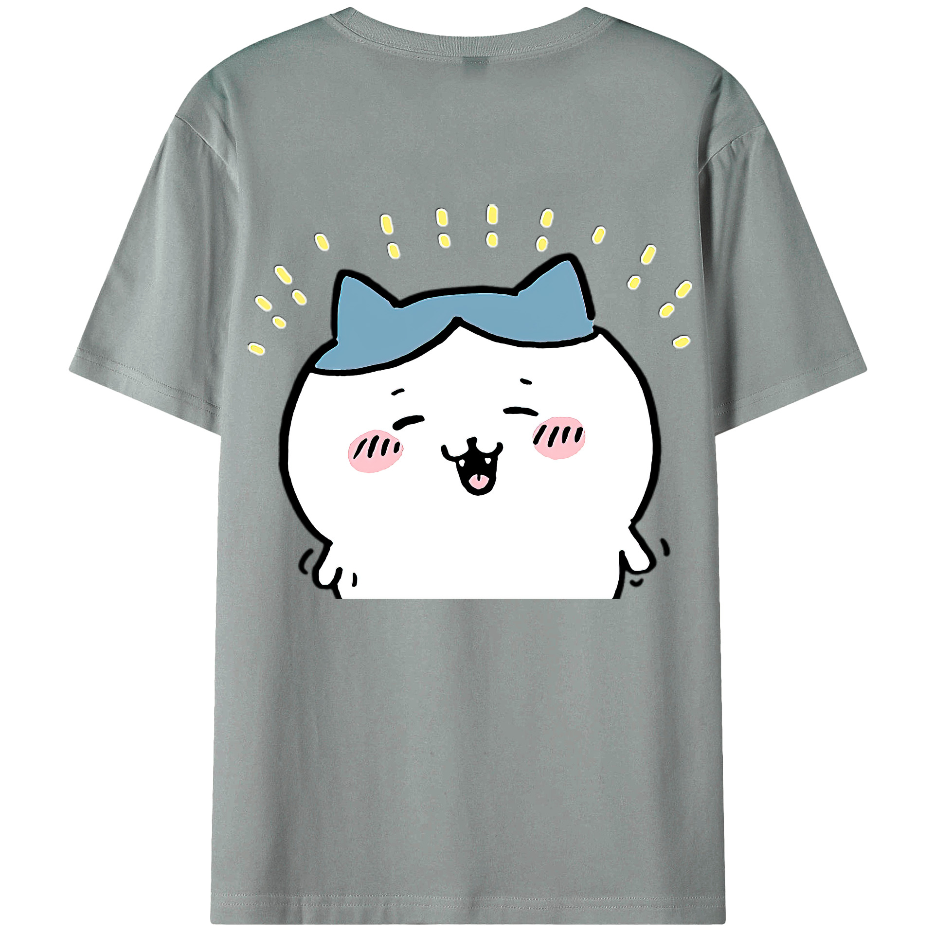 （画像用） ちいかわ ハチワレ Chii-kawa hachiware 綿100％ メンズ半袖Tシャツ（バックプリント） 通気性